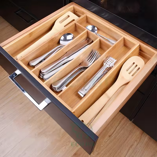 Organizador De Cajones De Cocina Bambu